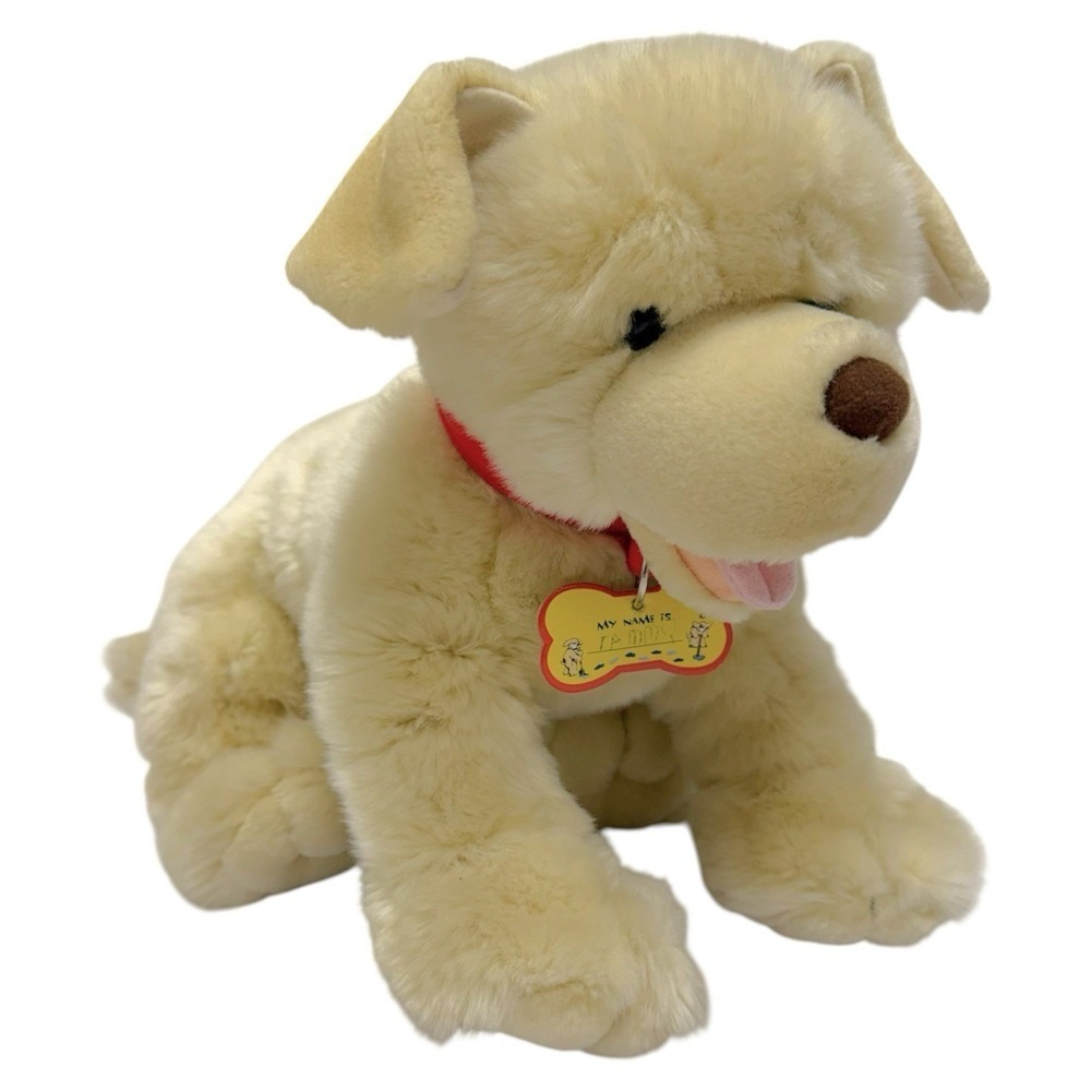 Build A Bear Workshop Yellow Lab Retriever Puppy Dog Collar Stuffed Animal